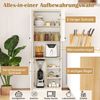 Küchenschrank mit 3 Türen & Offenen Regalen Buffetschrank mit Arbeitsplatte Hochschrank Weiß Bild 3