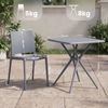 Gartenmöbel-Set GRETA mit 2 Stühlen - 156x72x81cm, Kunststoff, Grau | Balkonset Gartenset Tisch mit Stühlen Bistroset Outdoor Bild 2