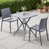 Gartenmöbel-Set GRETA mit 2 Stühlen - 156x72x81cm, Kunststoff, Grau | Balkonset Gartenset Tisch mit Stühlen Bistroset Outdoor Bild 4