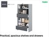 MEBLINI Wohnzimmerschrank für Schrankbett Bed Concept - Hochschrank mit Regalen, Fächern und Schubladen - BC-28 - Grau/Graphit Bild 3
