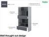 MEBLINI Wohnzimmerschrank für Schrankbett Bed Concept - Hochschrank mit Regalen, Fächern und Schubladen - BC-28 - Grau/Graphit Bild 2