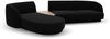 Micadoni Modulares Sofa Miley mit Recamiere 3-Sitzer Links Samtstoff Bluvel Schwarz Bild 3