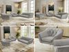 Wohnzimmerset PIRS 1-1-3, Skandinavisches 3-Sitzer Sofa mit Sesseln, Sofa mit Wellenfederung, weiße Füße, Skandinavisches Möbelset - Hellgrau Velvet Bild 2
