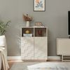 Highboard Bopibobro mit 2 Türen 86x64x36 cm Beige [en. casa] Bild 3