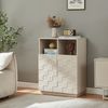 Highboard Bopibobro mit 2 Türen 86x64x36 cm Beige [en. casa] Bild 5