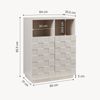 Highboard Bopibobro mit 2 Türen 86x64x36 cm Beige [en. casa] Bild 2