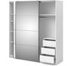 Dmora Kleiderschrank 2 Türen Angri, Schlafzimmermöbel, Schrank, Garderobe, 182x64 h202 cm, Weiß Bild 4