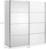 Dmora Kleiderschrank 2 Türen Angri, Schlafzimmermöbel, Schrank, Garderobe, 182x64 h202 cm, Weiß Bild 3