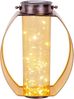 näve LED Solarleuchte Fairylight, LED fest integriert, Warmweiß, messing Innenseite gold, Kunststoffzylinder mit LED Lichterdraht Bild 4