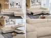 Ecksofa mit Bettfunktion, Modern Sofa, L-form, Einstellbare Kopfstützen, Bettkasten - PETER - Creme Plüsch - Topper T25 - rechts Bild 2