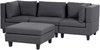 Beliani 'Unstad' Sofa, Dunkelgrau, Leinenoptik, 72 x 76 x 228 cm, mit Ottomane, Einzelsofa Bild 4