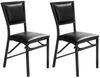 2er Set Esszimmerstühle mit Metallrahmen Klappbare Polsterstühle Küchenstühle Bild 3