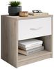 Nachtkommode >Bettine< in San Remo Eiche Nachbildung / Weiß - 39x41x28cm (BxHxT) Bild 3