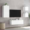 vidaXL 4-tlg. TV-Wohnwand mit LED-Leuchten Weiß 3216881 Bild 5