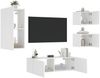 vidaXL 4-tlg. TV-Wohnwand mit LED-Leuchten Weiß 3216881 Bild 4