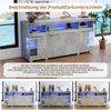 Merax Sideboard Buffetschrank mit LED-Beleuchtung (1 St), Kommode mit 3 Fächern, Glastüren und 6 Ablagen, Anrichte 140x40x70cm Bild 4