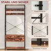Flurgarderobe mit Sitzbank, Schuhregal & 10 Haken, 80 x 30 x 180 cm, braun-Schwarz Bild 5