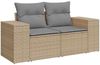 vidaXL 5-tlg. Garten-Sofagarnitur mit Kissen Beige Poly Rattan 3326790 Bild 5