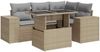 vidaXL 5-tlg. Garten-Sofagarnitur mit Kissen Beige Poly Rattan 3326790 Bild 2