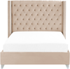 Bett mit Lattenrost LUBBON 140 x 200 cm Samtstoff Beige Bild 4