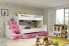 BMS Etagenbett für Kinder MAX 3 Weiß Rosa mit 2 Matratzen Bild 2
