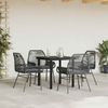 vidaXL 5-tlg. Garten-Essgruppe mit Kissen Schwarz Poly Rattan Glas 3334563 Bild 3