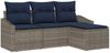 vidaXL Sofa Set mit Kissen 4 pcs Grau und Marineblau Poly-Rattan 3355344 Bild 2