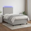 vidaXL Boxspringbett mit Matratze & LED Hellgrau 120x190 cm Stoff 3270183 Bild 5