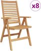 vidaXL Stuhl 8 pcs Braun 64,5 x 52 x 108 cm Massivholz Teak 3376033 Bild 2