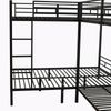 Etagenbett 140x200 & 90x200, Metalll-Konstruktion mit stabilem Lattenrost und dreistufiger Leiter – platzsparende Mehrbettlösung in Schwarz Bild 5