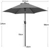 Yaheetech Sonnenschirm ∅ 223/270/294/327 cm, Gartenschirm mit Kurbel, Neigbar, UV Schutz 50+ Bild 4