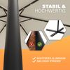 Kingsleeve Sonnenschirm 300 cm LED Beleuchtet UV Schutz 80+ Schutzhülle Kurbel Ampelschirm Creme Bild 5