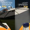 Kingsleeve Sonnenschirm 300 cm LED Beleuchtet UV Schutz 80+ Schutzhülle Kurbel Ampelschirm Creme Bild 4