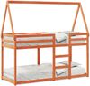 vidaXL Etagenbett mit Dach Wachsbraun 90x190 cm Massivholz Kiefer 3282086 Bild 2