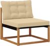 vidaXL Outdoor-Sofagarnitur mit Kissen 3 pcs Natur und Beige 3381209 Bild 3
