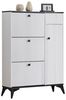 Refined Living Schuhschrank Schuhkipper mit 3 Klappen, 1 Schublade und 1 Tür, Schuhregal (Maße: 121 cm × 90 cm× 25 cm, Schuhkipper schmal, Weißer Schuhschrank, mit Wellenform-Design, 1-St, mit verstellbaren Regalböden,Kippsicherung, Multifunktionaler S... Bild 4