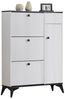 Refined Living Schuhschrank Schuhkipper mit 3 Klappen, 1 Schublade und 1 Tür, Schuhregal (Maße: 121 cm × 90 cm× 25 cm, Schuhkipper schmal, Weißer Schuhschrank, mit Wellenform-Design, 1-St, mit verstellbaren Regalböden,Kippsicherung, Multifunktionaler S... Bild 5