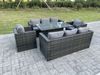 Fimous Outdoor Rattan Gartenmöbel Steigender Verstellbarer Anhebender Esstisch Sets Gartensofa Sitzgruppe Stühle Dunkelgrau 8-Sitzer Bild 3