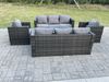 Fimous Outdoor Rattan Gartenmöbel Steigender Verstellbarer Anhebender Esstisch Sets Gartensofa Sitzgruppe Stühle Dunkelgrau 8-Sitzer Bild 2