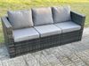 Fimous Outdoor Rattan Gartenmöbel Steigender Verstellbarer Anhebender Esstisch Sets Gartensofa Sitzgruppe Stühle Dunkelgrau 8-Sitzer Bild 4