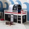 Homestyle4u Spielbett mit Tunnel, Pirat, Kiefernholz schwarz / weiß, 90x200 cm Bild 3