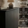 skølm 'Grani' Kommode schwarz, mit 2 Push-to-Open Türen und 5 Fächern, Sideboard mit Metallfüßen, 85x42x105 cm Bild 4