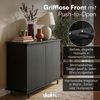 skølm 'Grani' Kommode schwarz, mit 2 Push-to-Open Türen und 5 Fächern, Sideboard mit Metallfüßen, 85x42x105 cm Bild 2