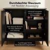 skølm 'Grani' Kommode schwarz, mit 2 Push-to-Open Türen und 5 Fächern, Sideboard mit Metallfüßen, 85x42x105 cm Bild 5