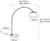 Qazqa Bogenlampe Arc-basic, ohne Leuchtmittel, Warmweiß, QAZQA Bogen­lampe, e27, Schwarz, Stahl, Modern Bild 3