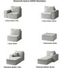 Wohnlandschaft Sofa U-Form Modulsofa-Set 4-teilig SANDE Stoff Raven Grau Bild 5