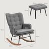 HOMCOM Schaukelsessel mit Hocker, Relaxsessel mit Leinenoptik (Armlehnsessel, 2-St, Schwingsessel), für Wohnzimmer, Schlafzimmer, Schwarz+Dunkelgrau Bild 3