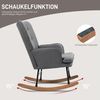HOMCOM Schaukelsessel mit Hocker, Relaxsessel mit Leinenoptik (Armlehnsessel, 2-St, Schwingsessel), für Wohnzimmer, Schlafzimmer, Schwarz+Dunkelgrau Bild 4