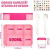 FELIXLEO Lunchbox Brotdose Kinder auslaufsicher mit Fächern Rosa, (1-tlg) Bild 3