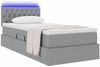 vidaXL LED-Speicherbett mit Matratze Hellgrau 100 x 200 cm Stoff 3371187 Bild 3